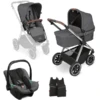 ABC Design Samba Asphalt Kinderwagen Diamond Edition Met Tulip Kinderdraagzak En Adapter