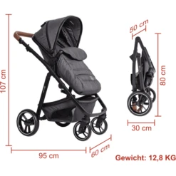BabyGO Combi Kinderwagen Simple X Air 3 In 1 Grey Melange -Winkel Voor Kinderwagens En Accessoires babygo combi kinderwagen simple x air 3 in 1 grey melange a364148 3