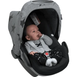 DOOKY Zonnescherm Voor Baby Autostoel Grijs Stars -Winkel Voor Kinderwagens En Accessoires dooky zonnescherm voor baby autostoel grijs stars a396162 2
