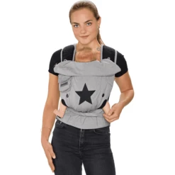 Hoppediz Draagzak Bondolino Plus Popeline One Size Grijs Met Sterren -Winkel Voor Kinderwagens En Accessoires hoppediz draagzak bondolino plus popeline one size grijs met sterren a272719 4