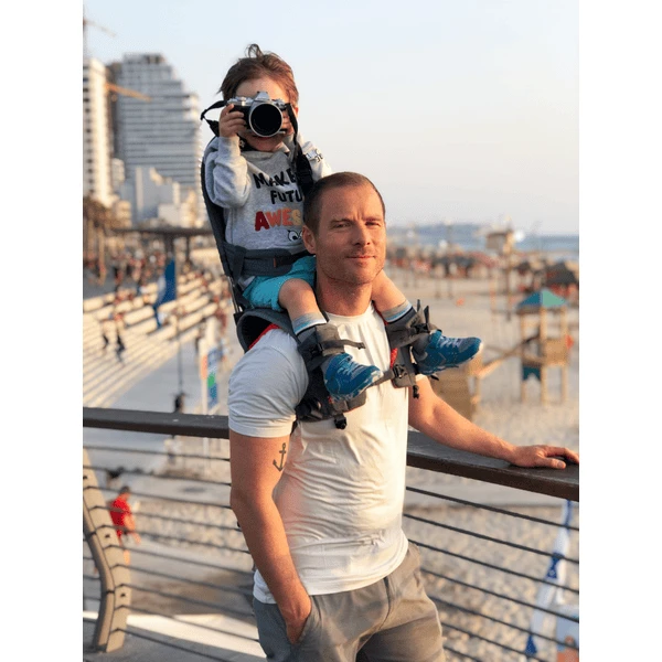 MINIMEIS Schouder Drager Grijs/ Orange 2 MINIMEIS Schouder Drager Grijs/ Orange - Afbeelding 2