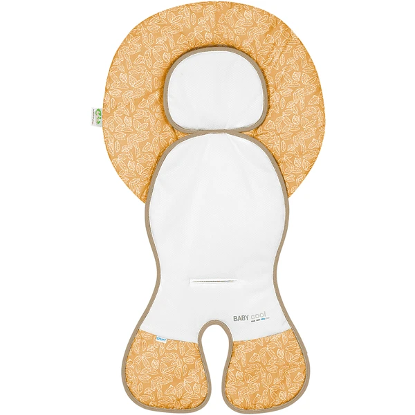 Odenwälder Autostoelhoes Babycool White Leaves Mosterd 1 Odenwälder Autostoelhoes Babycool White Leaves Mosterd