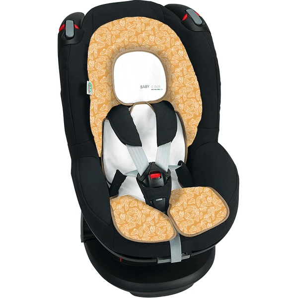 Odenwälder Autostoelhoes Babycool White Leaves Mosterd 2 Odenwälder Autostoelhoes Babycool White Leaves Mosterd - Afbeelding 2