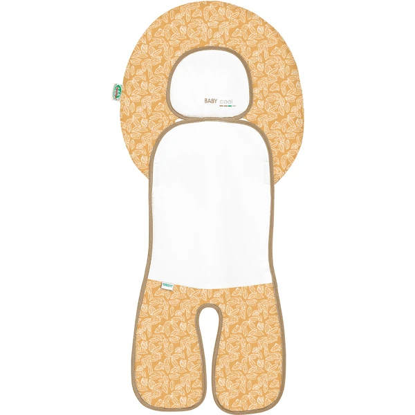 Odenwälder Autostoelhoes Babycool White Leaves Mosterd 1 Odenwälder Autostoelhoes Babycool White Leaves Mosterd