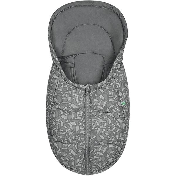 Odenwälder Voetenzak BabyNest Fashion Leaves Grijs Bio Cotton 1 Odenwälder Voetenzak BabyNest Fashion Leaves Grijs Bio Cotton