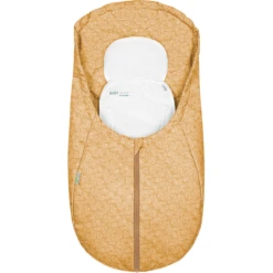 Odenwälder Voetenzak Coolmax White Leaves Mosterd -Winkel Voor Kinderwagens En Accessoires odenwaelder voetenzak coolmax white leaves mosterd a347185 4
